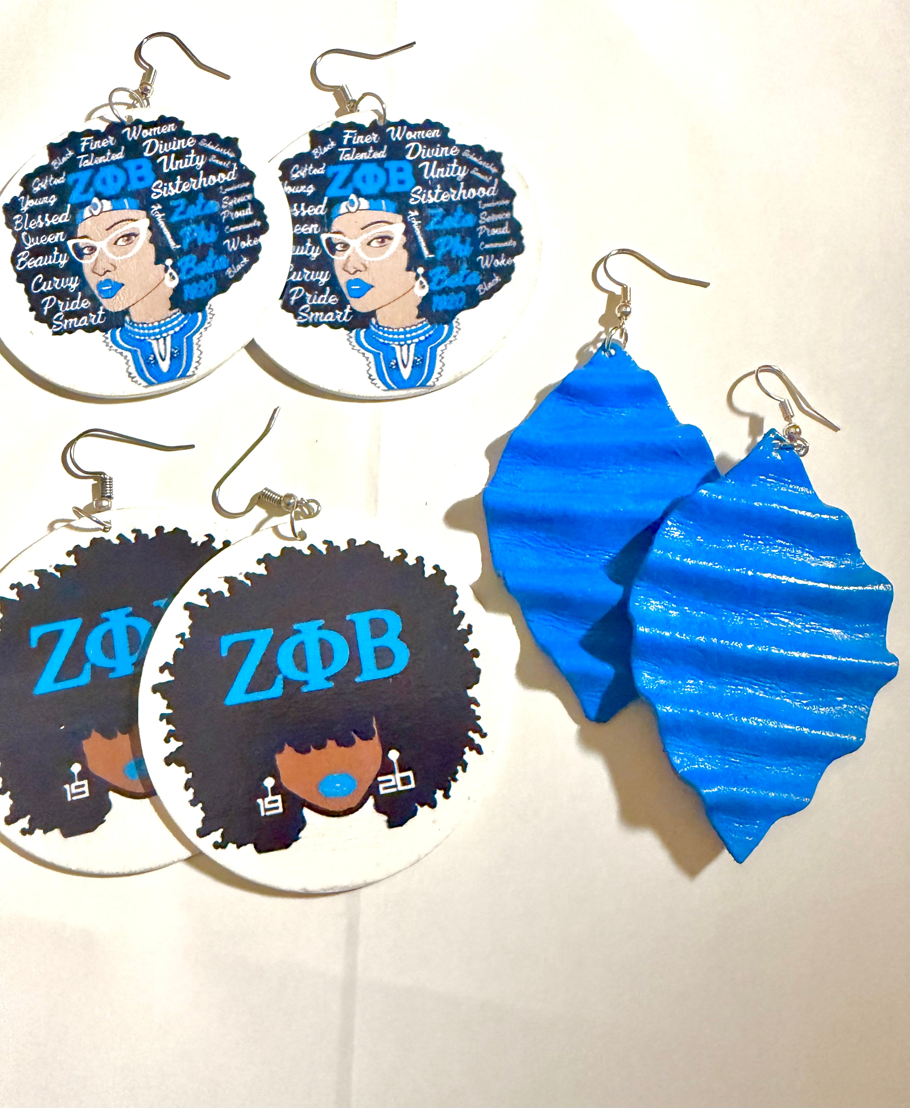 Afrocentric Handmade Earrings | ZΦB Sorority Style Jewelry | Lightweight Bold Earrings