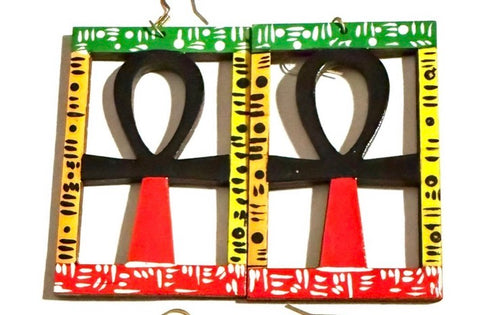 Afrocentric Red Statement Earrings | Lightweight Handmade Leather Earrings | Bold African Inspired Jewelry | Melanin Creations