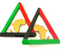 Afrocentric Triangle Earrings – Pan-African Colors | Lightweight Wooden Africa Map Earrings | Statement Jewelry